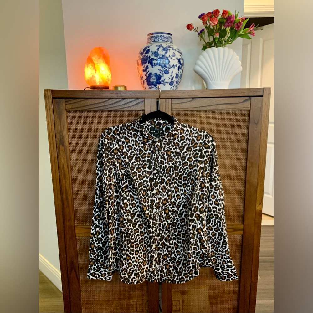 J.Crew Leopard Print Oxford 🐆